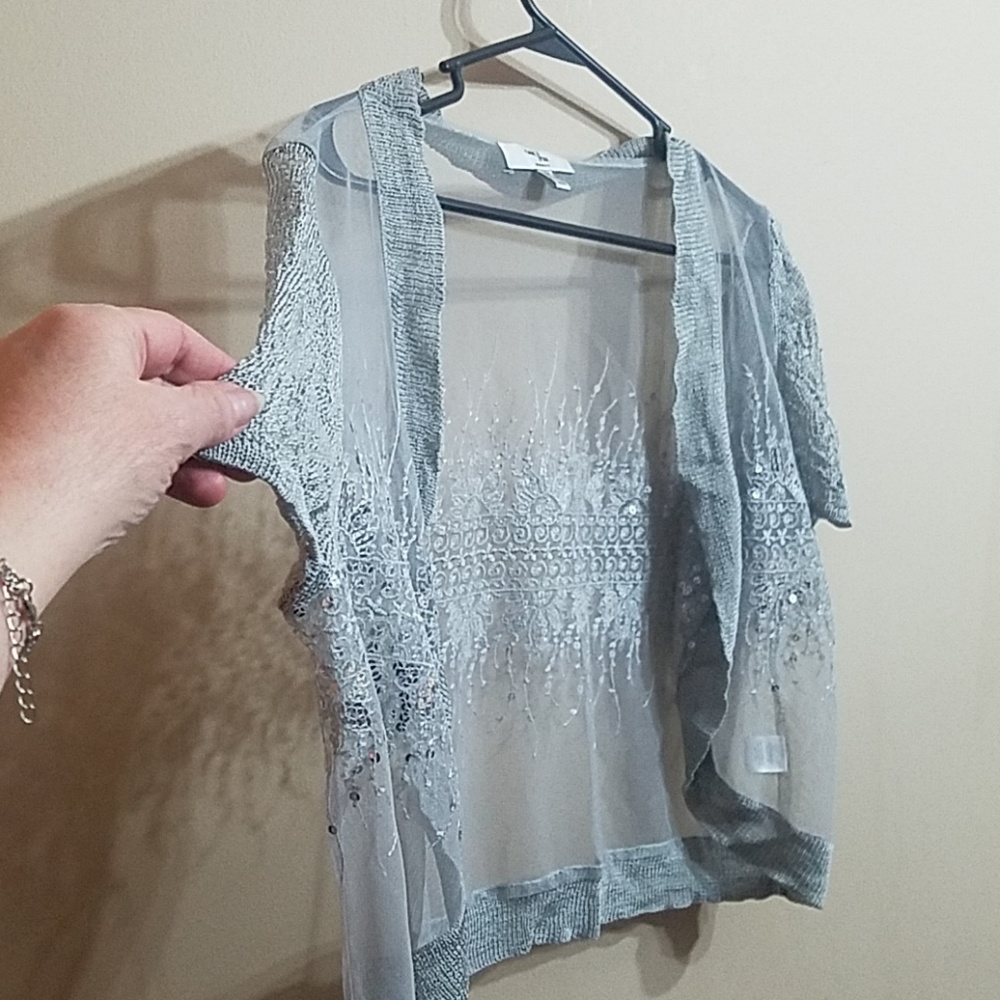 Silver gray Sheer coverup a Sass Fav